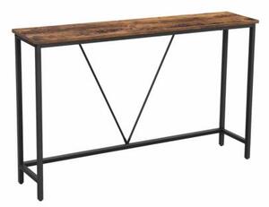 Vintage Konzolový stolík, 120 x 23 x 74 cm, hnedý-čierny