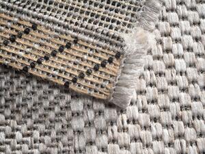 Devos koberce Kusový koberec FLOORLUX Silver / Black 20079 Spoltex – na von aj na doma - 80x150 cm