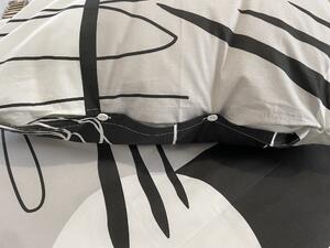 Obliečky bavlnené Splash čiernobiele TiaHome - 1x Vankúš 90x70cm, 1x Paplón 140x200cm