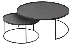 Ethnicraft Konferenčný stolík Round tray coffee table set, large/extra large