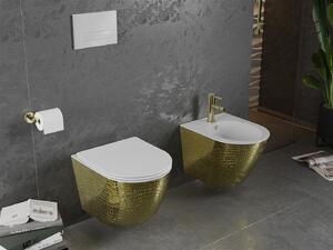 Mexen Lena, závesná toaletná misa 480x360x355 mm, biela - zlatý vzor, 30224008