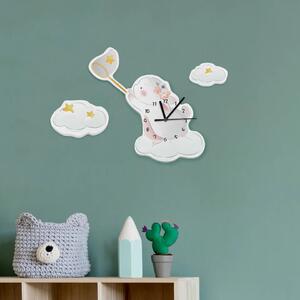Funlife Detské nástenné hodiny králika chytajúce hviezdičky 19 x 18 cm