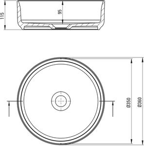 Deante Silia umývadlo 36x36 cm okrúhly pultové umývadlo biela CDL_6U4S