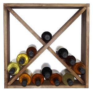 Stojan na víno Regál 24 morený - palisander (49 x 49 x 19 cm)