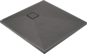 Deante Correo, štvorcová granitová sprchová vanička 80x80x3,5 cm, antracitová metalíza, DEA-KQR_T42B