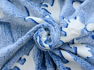 Svietiaca deka mikroflanel DINO BLUE 150x200 cm modrá