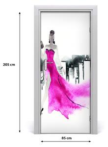 Samolepiace fototapety na dvere ilustrácie móda 85x205 cm