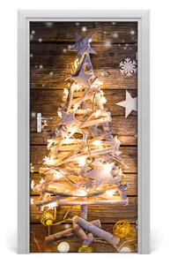 Samolepiace fototapety na dvere Sviečka vianočné stromček 95x205 cm