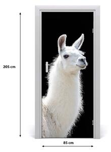 Fototapeta samolepiace na dvere biela lama 85x205 cm