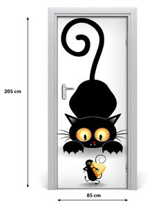 Samolepiace fototapety na dvere Mačka a myš 85x205 cm