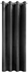 Čierny zamatový záves na krúžkoch ROSA 140x250 cm