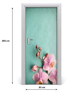 Samolepiace fototapety na dvere ružová orchidea 85x205 cm