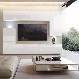 Obývacia stena Belini Premium Full Version biely lesk + LED osvetlenie Nexum 117