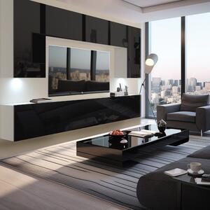 Obývacia stena Belini Premium Full Version čierny lesk + LED osvetlenie Nexum 27