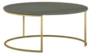 LivinHill Konferenčný stolík Rose Hill 80 cm zelený/zlatý
