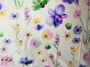 Obliečky bavlnené Poľné kvety biele TiaHome 1x Vankúš 90x70cm, 1x Paplón 140x200cm