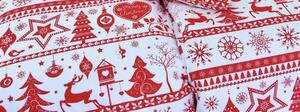 Obliečky bavlnené Vianočné obliečky Christmas červené TiaHome 1x Vankúš 90x70cm, 1x Paplón 140x200cm
