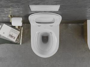 Mexen Lena, závesná toaletná misa 480x360x355 mm, biela - zlatá, 30224006