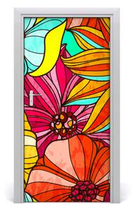 Samolepiace fototapety na dvere Kolorowe kvety 95x205 cm