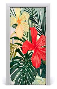 Samolepiace fototapety na dvere havajskej kvety 95x205 cm