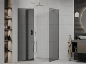 Mexen Roma, sprchovací kút 70 (dvere) x 80 (stena) cm, 6mm šedé sklo, chrómový profil, 854-070-080-01-40
