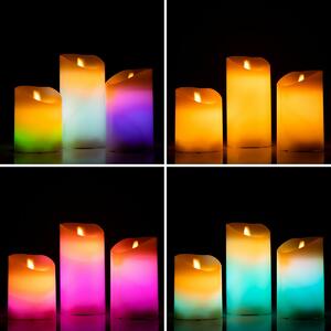 InnovaGoods Viacfarebné sviečky s efektom plameňa LED s diaľkovým ovládaním Lendles 3 kusov