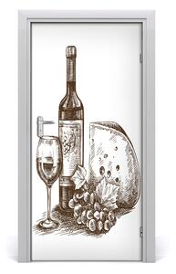 Fototapeta na dvere samolepiace víno a jednohubky 95x205 cm