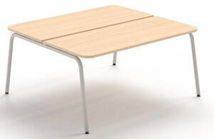 NARBUTAS - Dvojmiestny pracovný stôl ROUND so zaoblenými rohmi 140x144