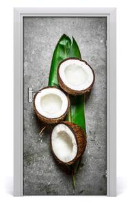 Fototapeta na dvere samolepiace kokos na liste 95x205 cm