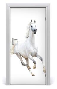 Samolepiace fototapety na dvere Biely kôň v cvale 95x205 cm