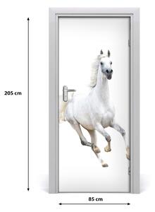 Samolepiace fototapety na dvere Biely kôň v cvale 85x205 cm