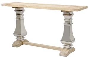 LivinHill Konzolový stolík Glamour 160 cm z masívu hnedý/chróm