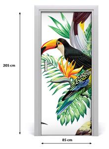 Samolepiace fototapety na dvere tropický vták 85x205 cm