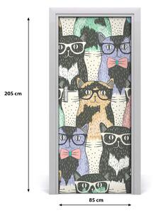 Samolepiace fototapety na dvere Mačky v okuliaroch 85x205 cm