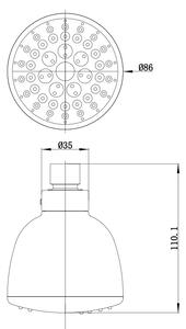 Novaservis - Pevná sprcha priemer 86 mm chróm, RUP/124,0