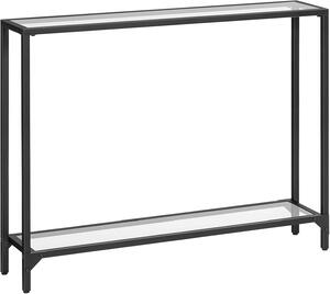 VASAGLE Konzolový stolík Pered 100 cm čierny/číry