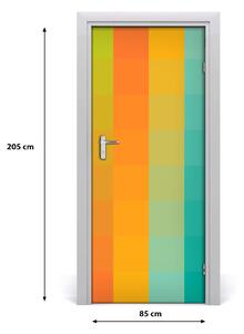 Samolepiace fototapety na dvere farebné štvorce 85x205 cm