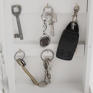 KONDELA Vintage skrinka na kľúče, biela/prírodná, DODOMA