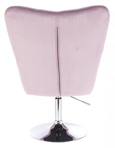 LuxuryForm Kreslo AURORA VELUR na striebornom tanieri - fialový vres