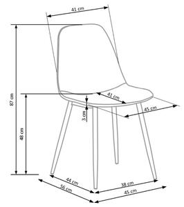 Jedálenská stolička CAROLINA medový dub/sivá