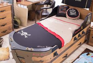 Detská posteľ Jack 90x190cm v tvare lode s úložným priestorom - dub lancelot
