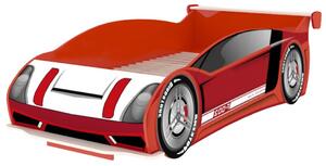 Detská posteľ auto Racer 90x200cm - červená
