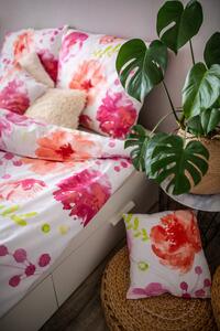 3 dielne obliečky bavlnené Pink flowers 200x140cm+90x70cm TiaHome