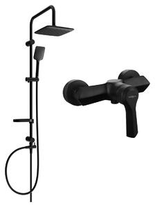 Mexen Sven sprchový set s dažďovou sprchou a sprchovou batériou Sabre, čierna matná, 72140262-70