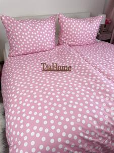 Obliečky bavlnené Dots ružové TiaHome - Detský set 130x90cm + 65x45cm