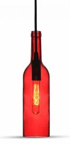 V-TAC Závesná lampa fľaša pre žiarovky E14, Červená
