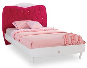 Študentská posteľ 120x200cm Rosie - biela/rubínová