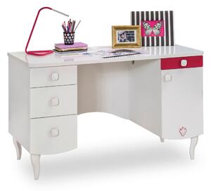 Detský písací stôl Rosie I - biela/rubínová