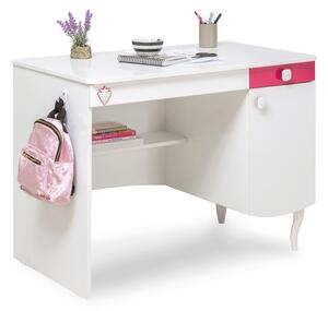 Detský písací stôl Rosie II - biela/rubínová