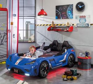 Detská posteľ auto EXCLUSIVE 100x190cm - modrá